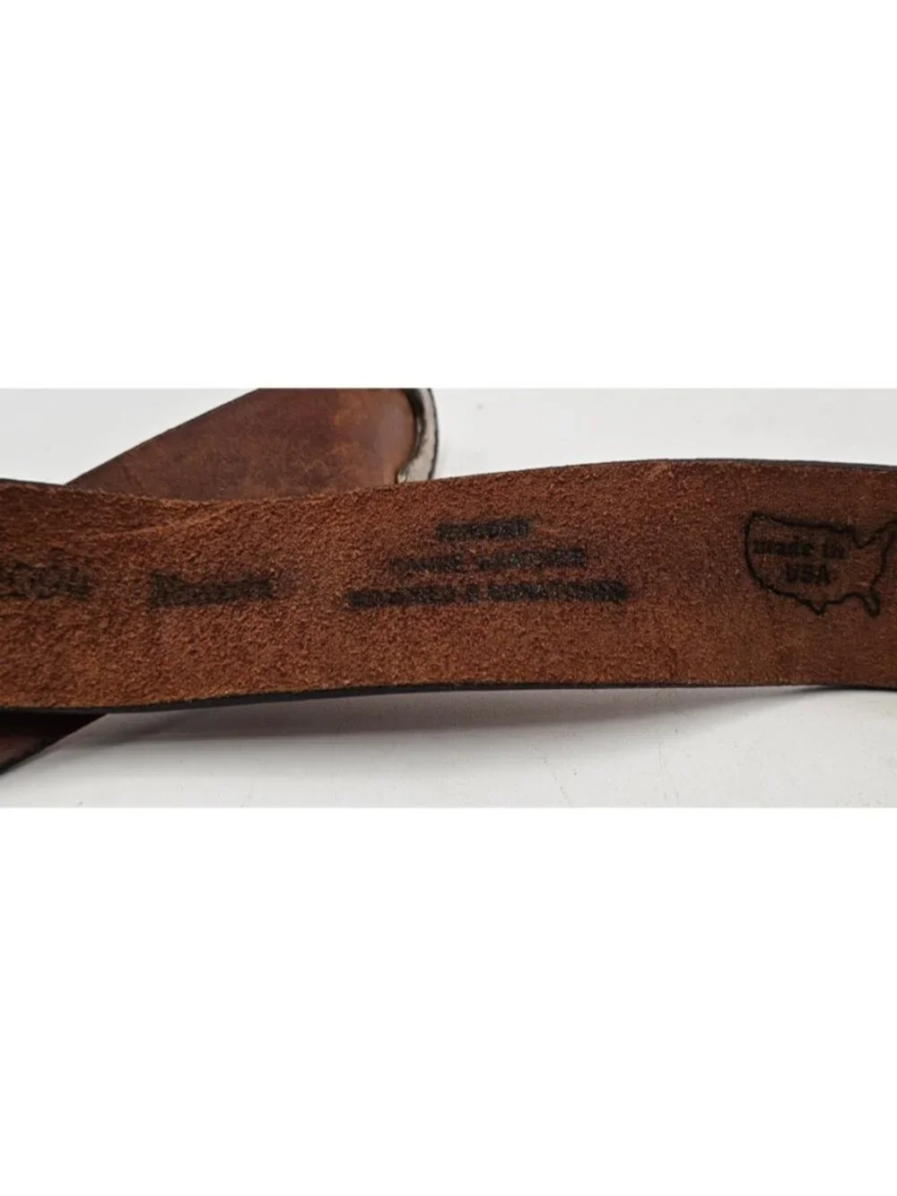 Handmade Western Leather Belt w/ Braided Detail & Engraved
